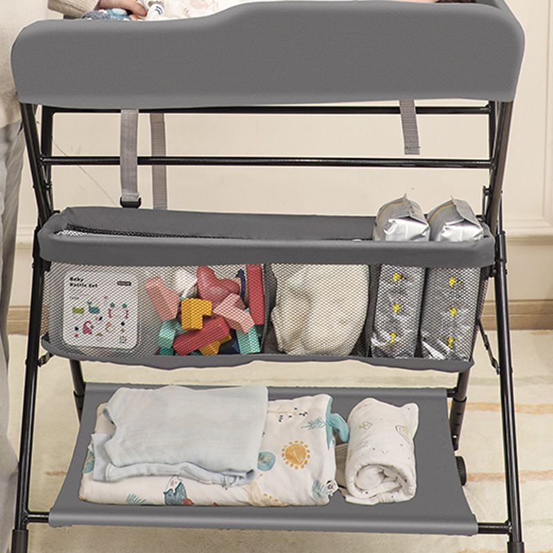 Contemporary Baby Changing Table Metal Frame with Clothes Drying Pole