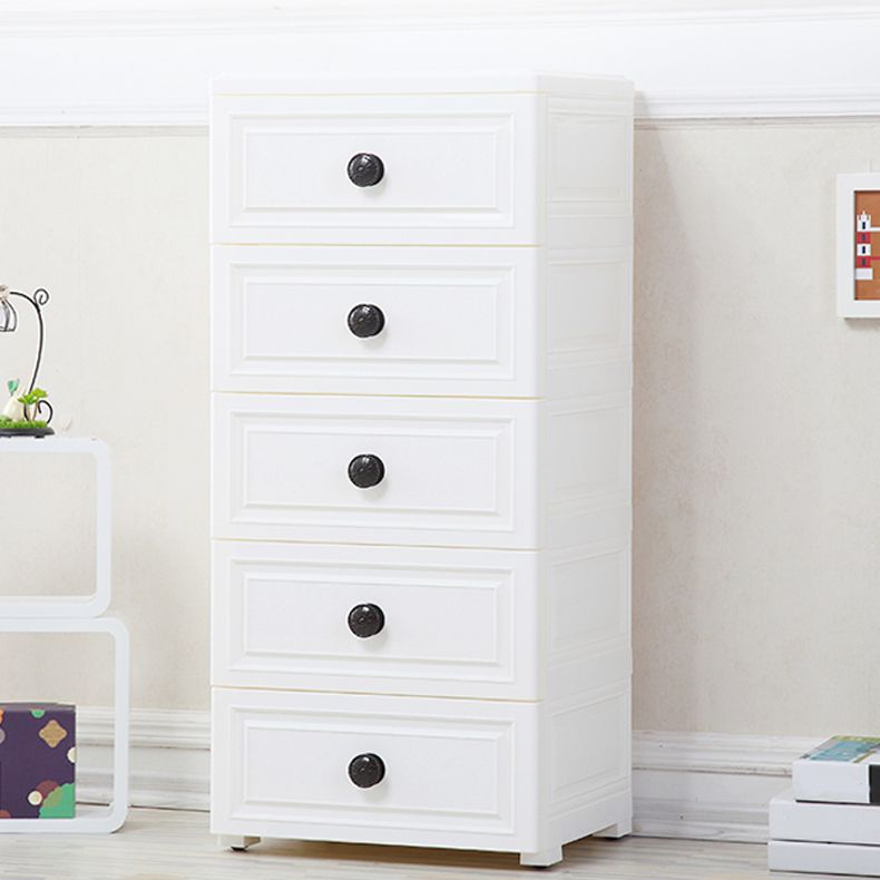 12.48 Inch Width Modern Nursery Dresser Chest Kids Nightstand with 5 Drawers