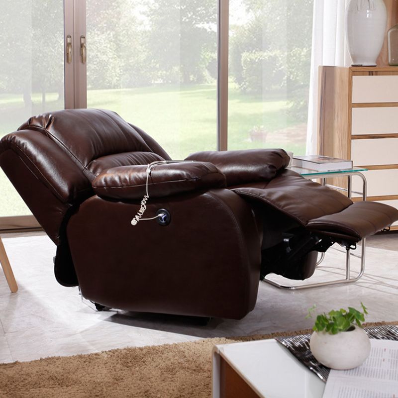 Contemporary Standard Recliner Solid Color Indoor Swivel Base Arm Metal