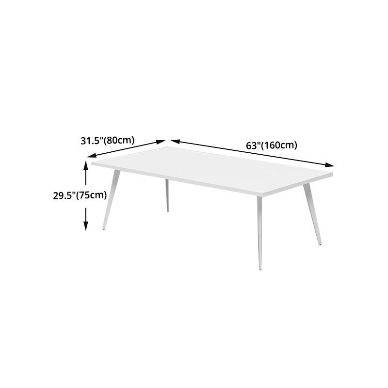 Contemporary Manufactured Wood Office Desk Rectangular Desk with Metal Legs