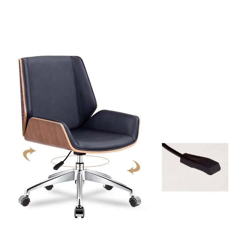 Slide Modern Desk Chair Adjustable Seat Height Office Chair with Wheels