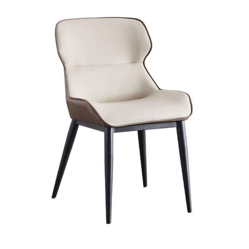 Leather Dining Side Chair Contemporary Wingback Dining Chair