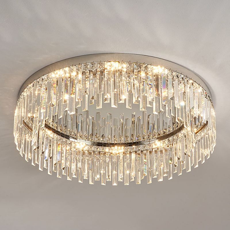 Ultra-Contemporary Flush Mount Lamp Round Ceiling Lighting with Crystal for Bedroom