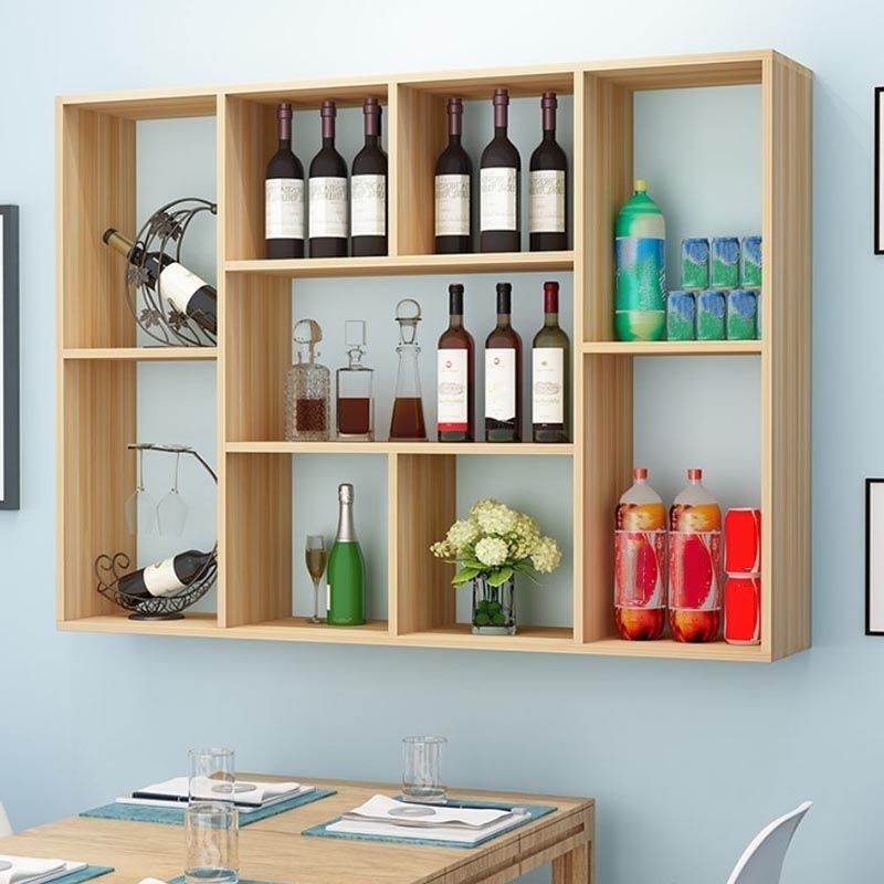 Modern Wall Mounted Bottle Wine Rack Manufactured Wood Wine Bottle Holder