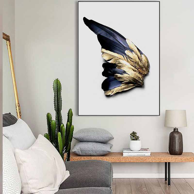 Bird Feathers Photography Wall Decor Contemporary Canvas Painting, Multiple Sizes