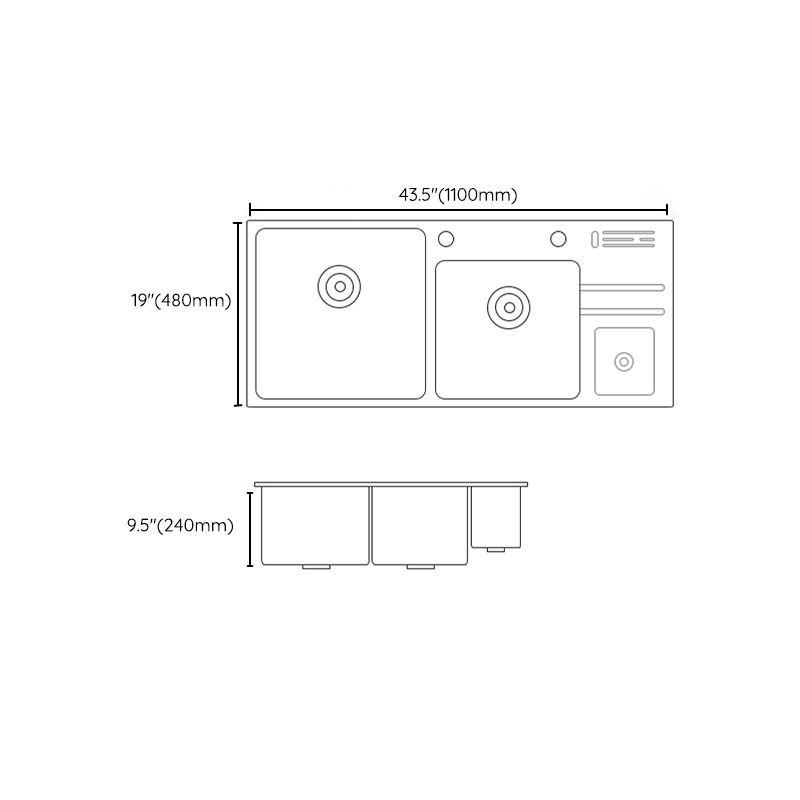 Modern Style Kitchen Sink Dirt Resistant Drop-In Sink with Drain Strainer Kit