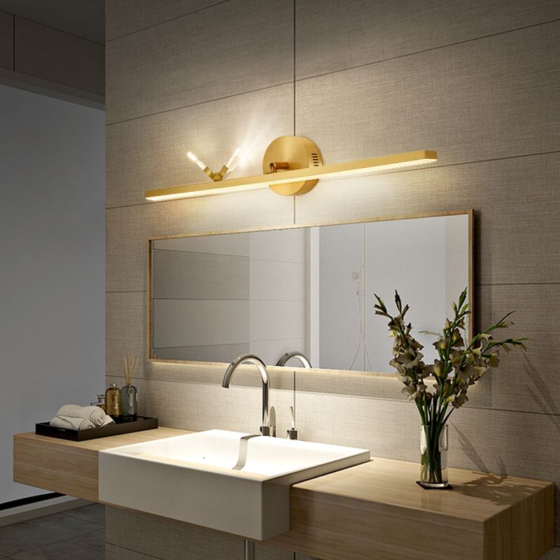 Contemporary 1-Light Wall Sconce Metal Linear Wall Mounted Light for Bathroom