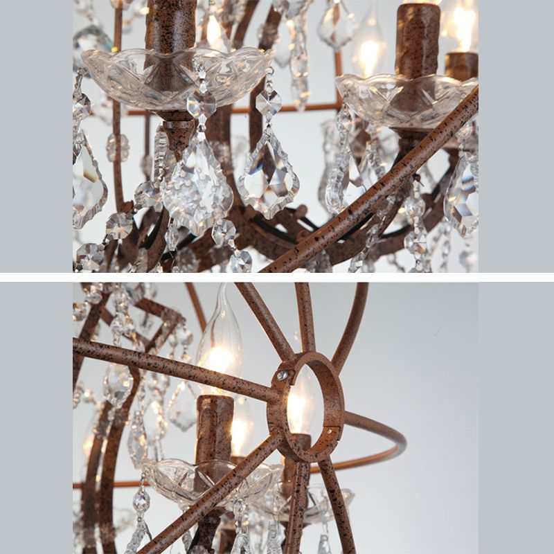 Modern Spherical Chandelier Hanging Light Fixture Metal 8 Lights Ceiling Hanging Light Fixture