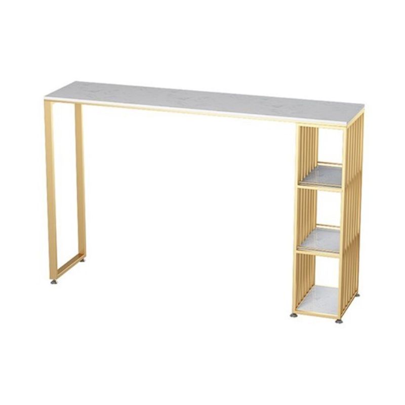 Glam Bar Table Artificial Marble Pub Table with Shelf for Living Room, Only Table