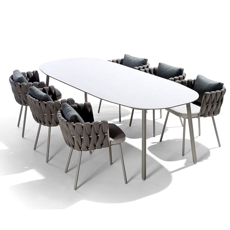 Contemporary Aluminum Coffee Table Metal Frame  Outdoor Dining Table