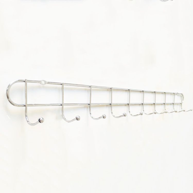 Industrial Entryway Kit Silver Stainless Steel Wall-Mounted with Hooks Coat Hanger