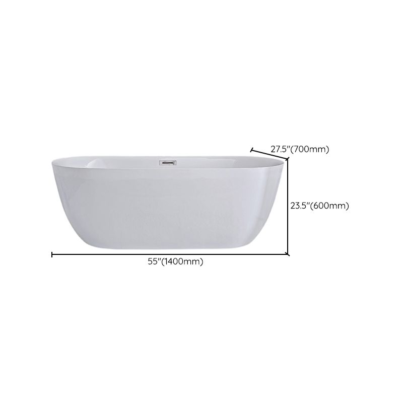 Antique Finish Stand Alone Bathtub Modern Oval Soaking Bath Tub