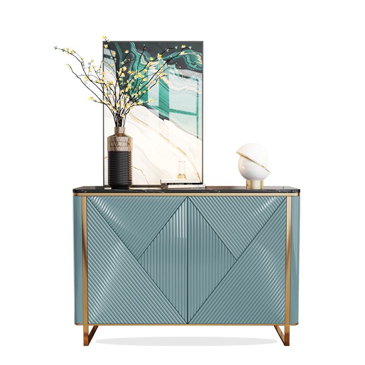 Modern & Contemporary Side Board Stone Credenza with Cabinets