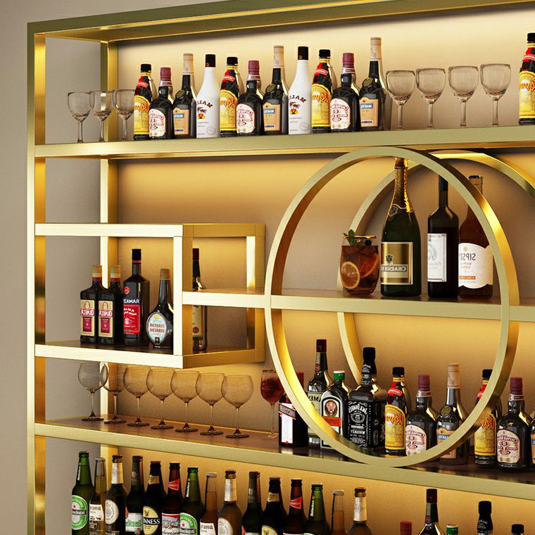 Wall Mounted Wine Rack Metal Modern Wine Bottle & Glass Rack for Bar