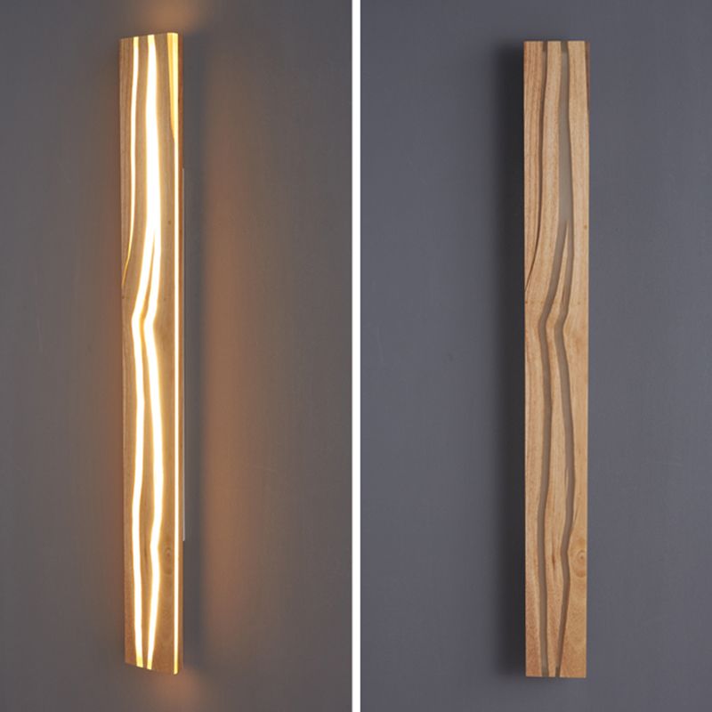 Modern LED Wall Light Fixture Simple Wooden Wall Light Sconce for Bedroom