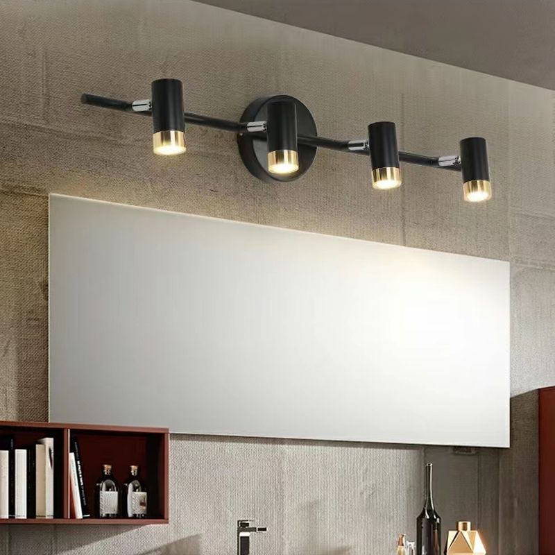 Forma de cilindro Luces de espejo LED de metal de estilo de tocador de estilo moderno para el baño