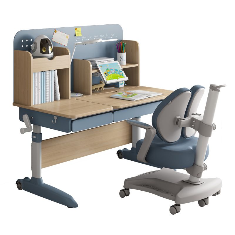 Student Table with Hand Crank Multifunctional Lifting Children's Desk