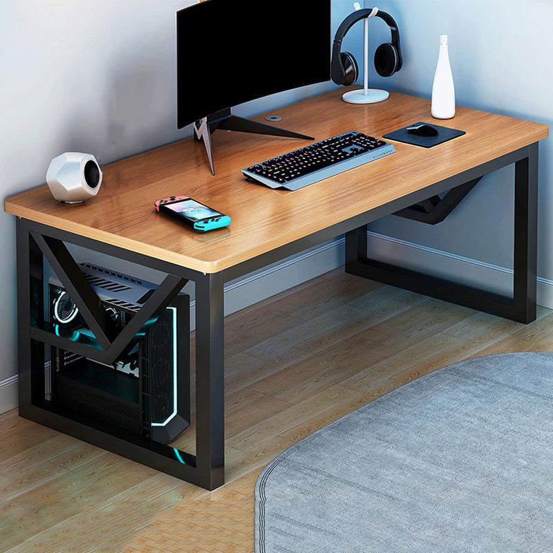 Rectangular Brown Office Desk Contemporary Wood Computer Desk