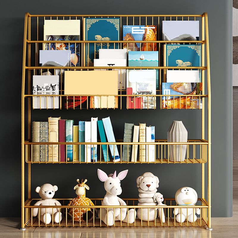 Contemporary Open Back Metal Bookshelf Freestanding Book Organizer