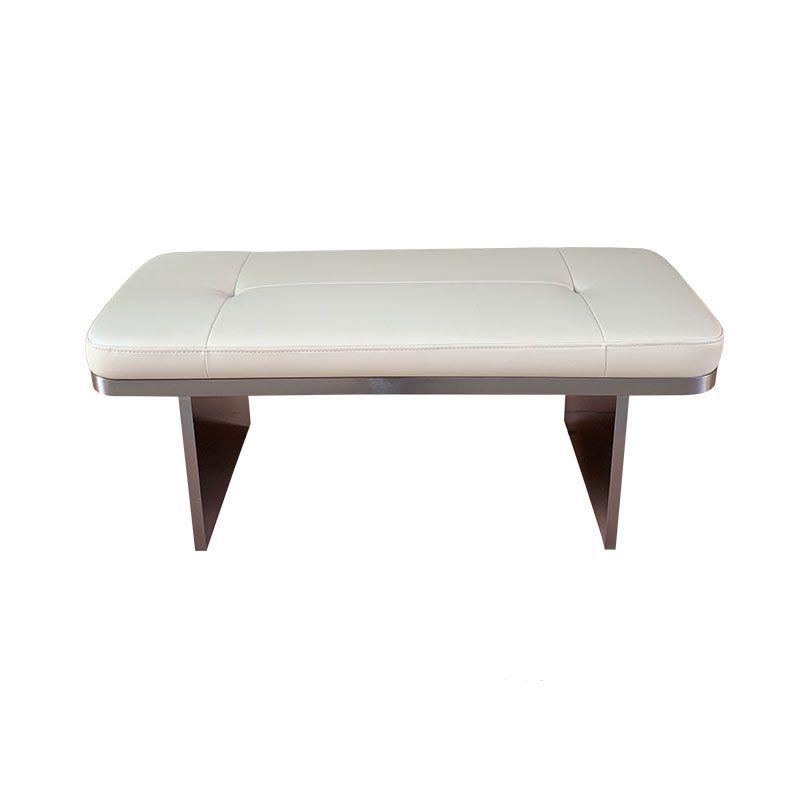 Modern Upholstered Bench, 16"H Bedroom Bench with Metal Legs