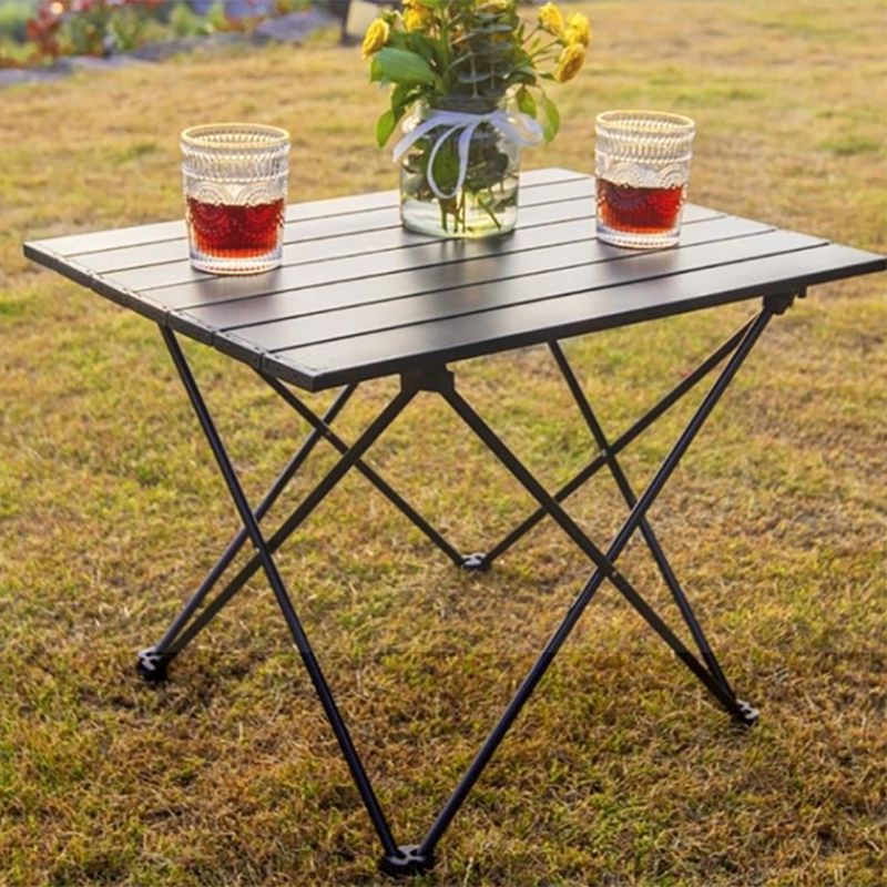 Black Rectangle Removable Camping Table Contemporary Aluminum Camping Table