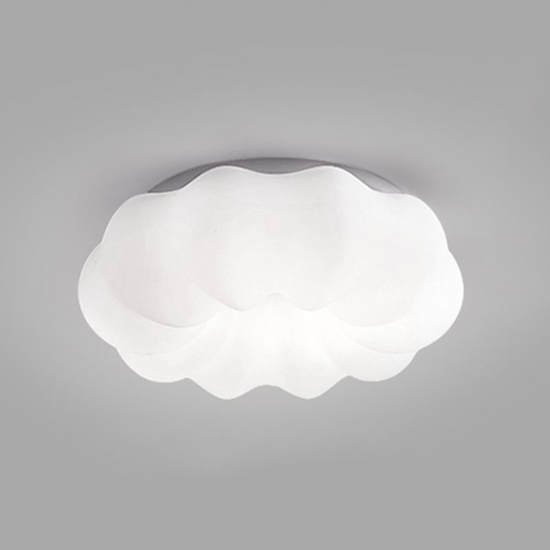 Resin White Modern Flush Light Geometrical 1-Light Ceiling Flush Mount for Living Room