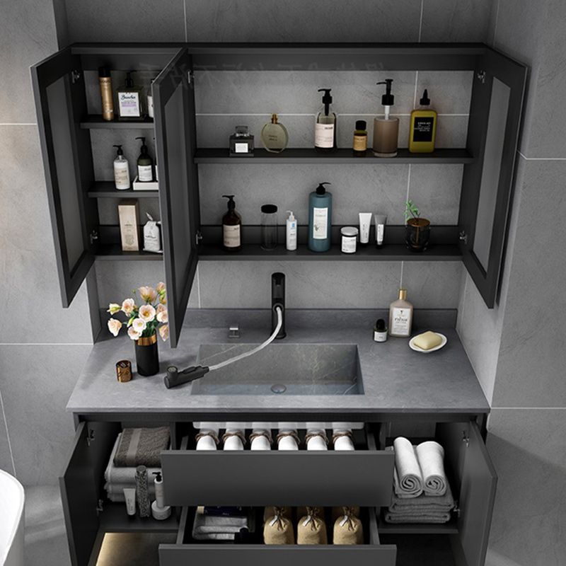 Modern Sink Vanity Wall Mount Bathroom Vanity Cabinet with Storage Shelving