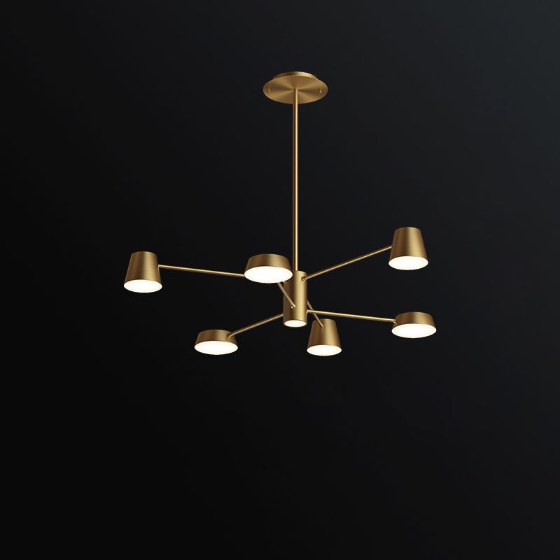 Salon conique Chandelier Métal Postmodern LED suspension suspension en laiton