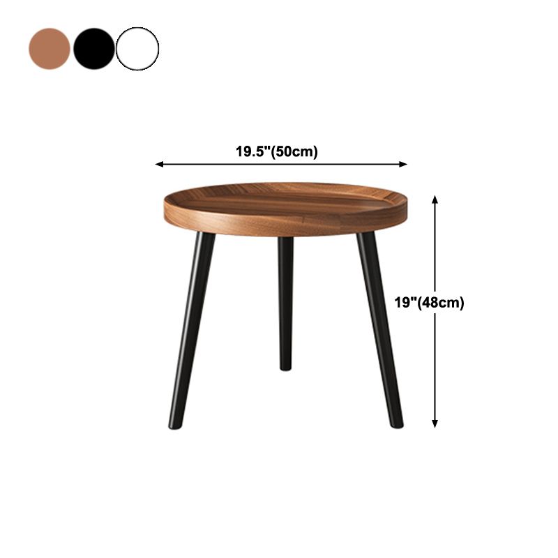 19'' Tall Modern Night Table Plates Round Open Storage Bed Nightstand with Legs