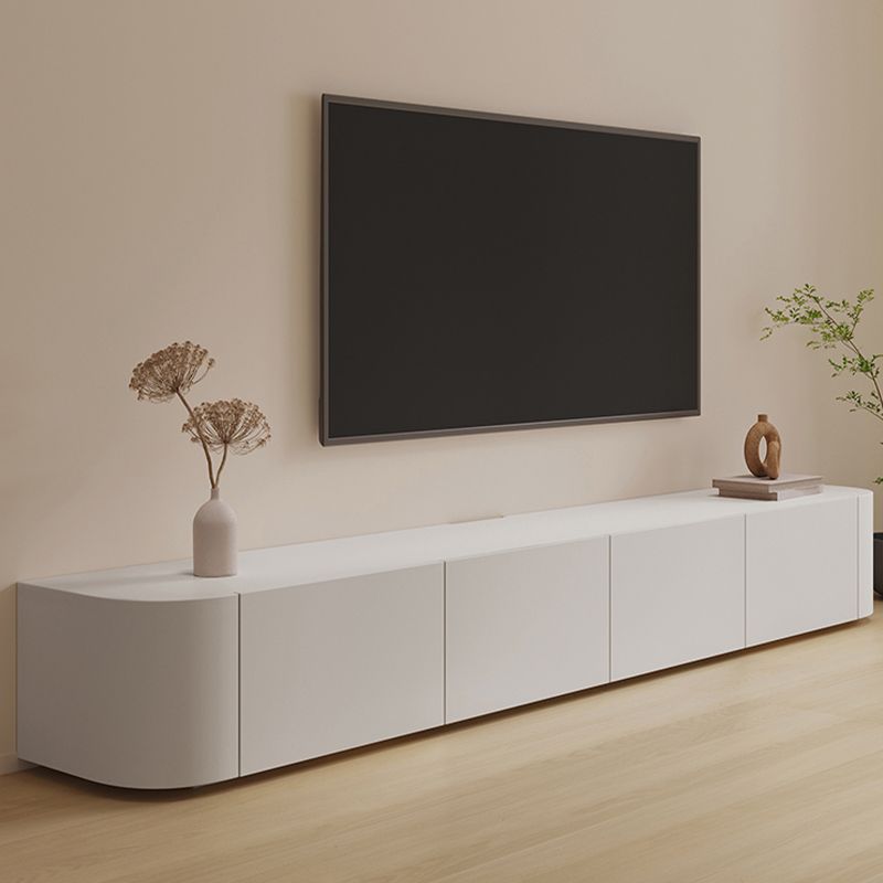 Modern Engineered Wood Media Console White 3 Drawers TV Console