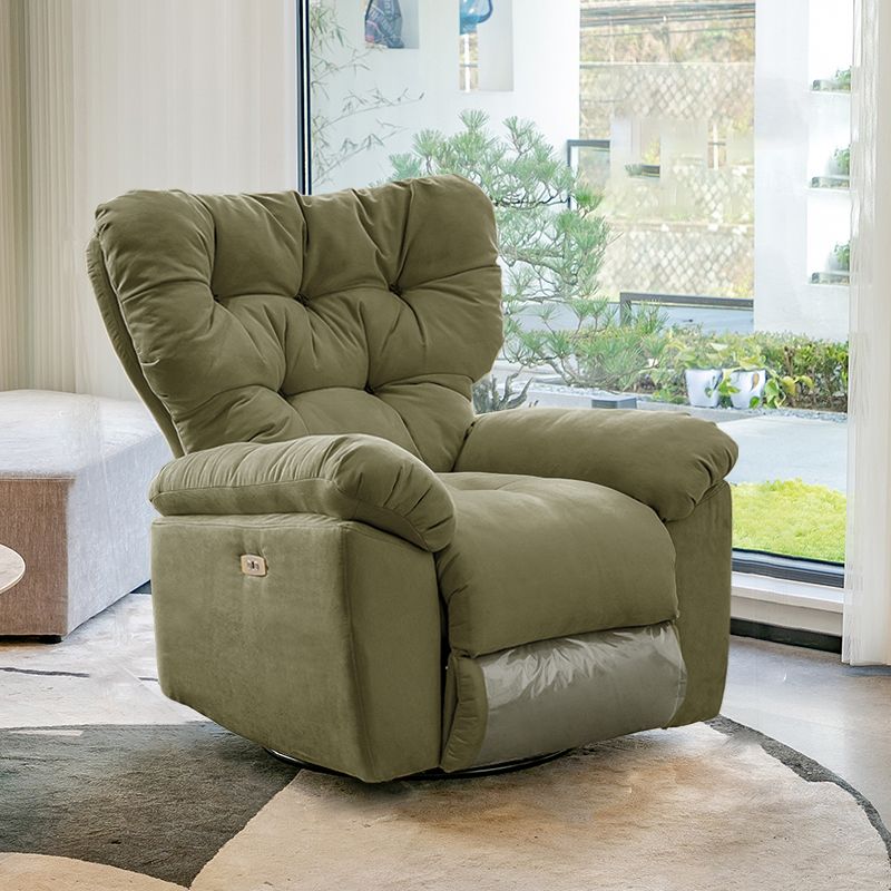 Contemporary Microsuede Recliners with Tufted Back and Independent Foot