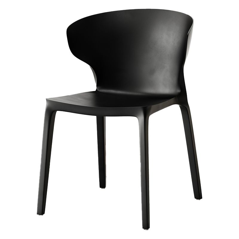 Scandinavian Home Wingback Side Chair Matte Finish Plastic Dining Chair