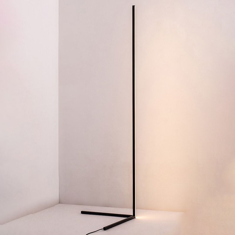 Rectilinear LED Floor Light Nordic Style Metal Living Room Corner Lamp