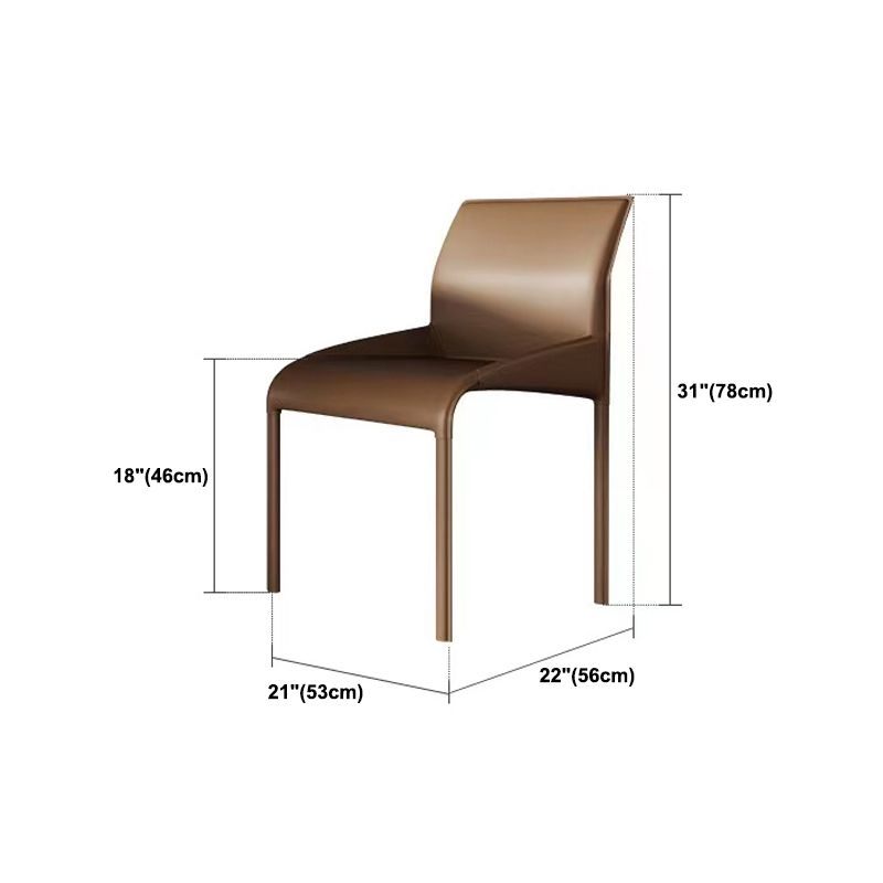 Contemporary Leather Dining Chair Parsons Chair in Matte Finish Indoor