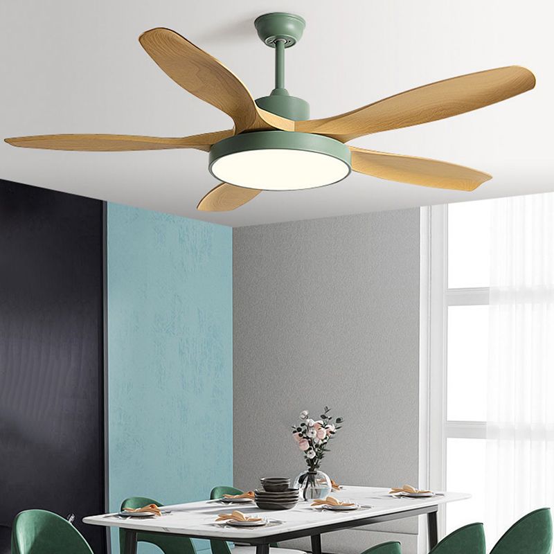 Nordic LED Ceiling Fan 5-Blade Fan Lighting with ABS for Living Room