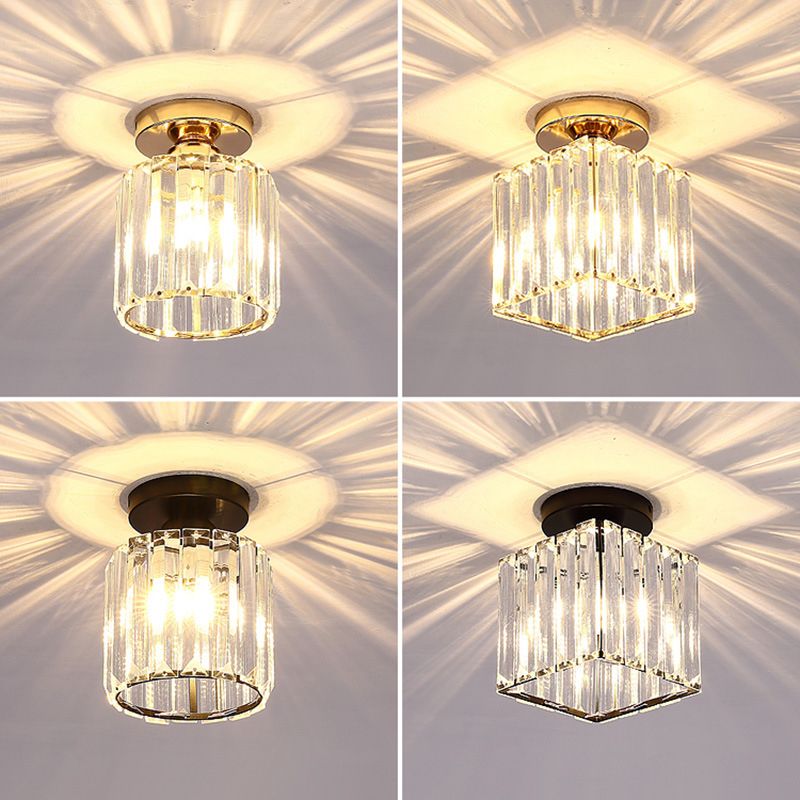 1-Light Modern Style Flush Mount Glass Ceiling Light for Aisle