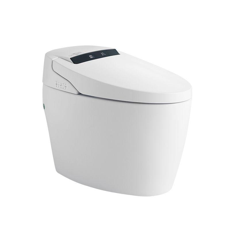 Elongated White Floor Standing Bidet with Heated Seat Contemporary Bidet