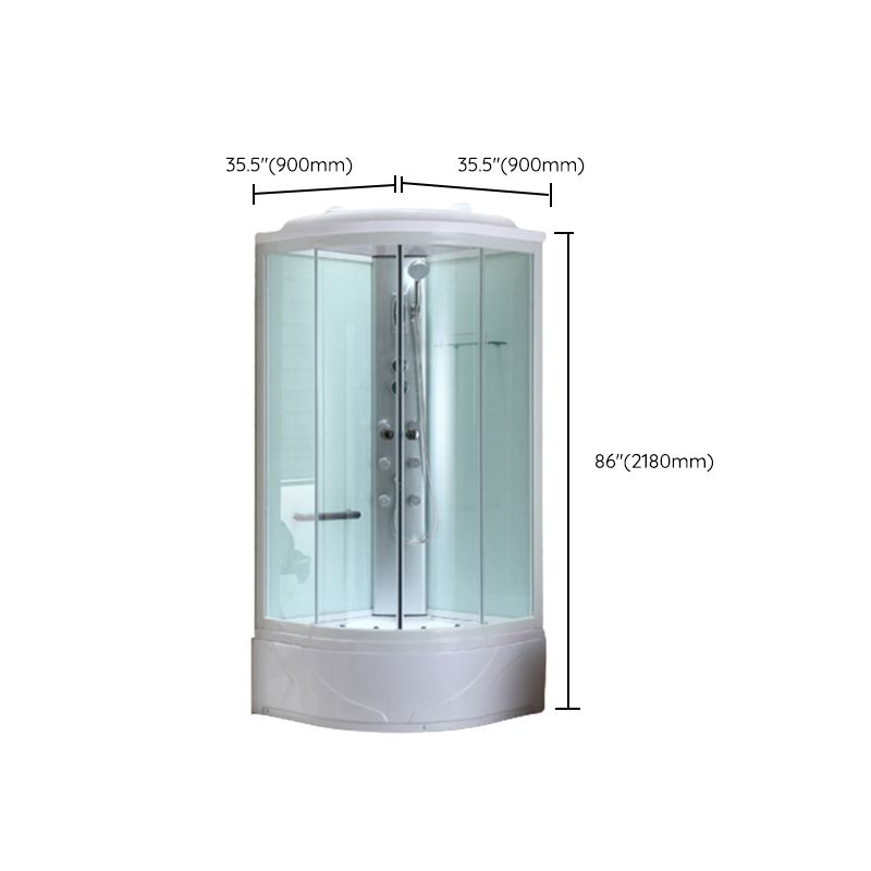 Round Tempered Glass Shower Stall Easy Clean Glass Shower Stall