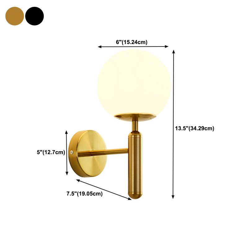 Nordic Vanity Lighting Simple Glass Wall Light Sconce for Bathroom