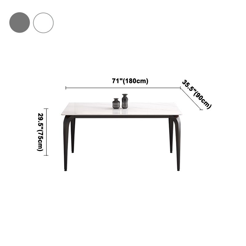 Sintered Stone Dining Table Industrial Style 4 Legs Base Table for Dining Room