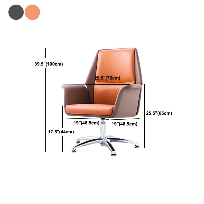 Modern Office Chair with Silver Metal Frame Executive Ergonomic Task Chair