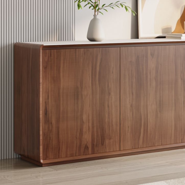 Brown Buffet Sideboard with Drawers Contemporary Dining Server