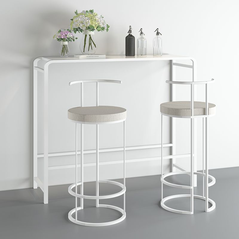 White and Pink Modern Style Bar Table in Wood and Metal Bar Table Milk Tea Shop Bar Table