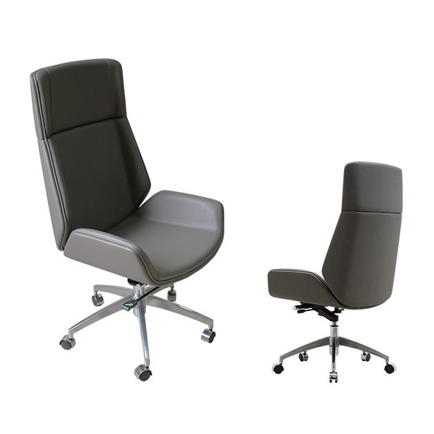 Chrome Metal Modern Task Chair with Wheels Executive Ergonomic Desk Chair