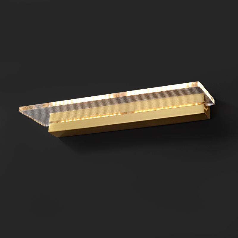 Gold Modern Metal Wall Sconce Geometric Shape Vanity Lamp with Acrylic Shade for Bathroom