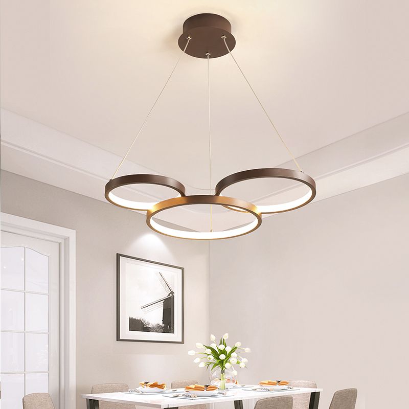 Pendre de lustre LED moderniste marron marron 3/4/5