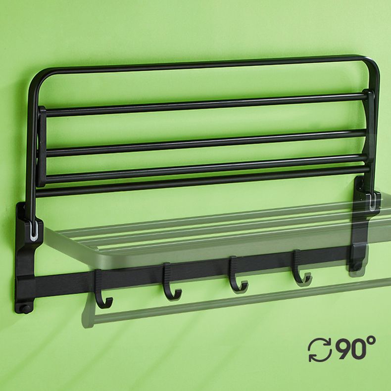 6-Piece Modern Bath Hardware Set in Aluminum Matte Black Towel Bar/Bath Shelf