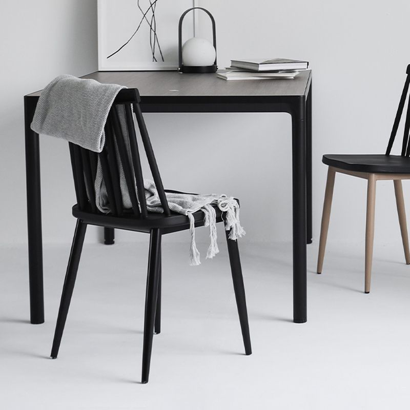 Contemporary Style Plastic Chair Dining Armless Chairs for Kitchen