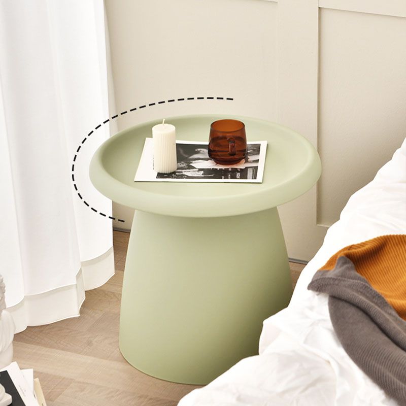 Modern Round Bedside Cabinet Plastic Nightstand, 20"L X 20"W X 17.5"H