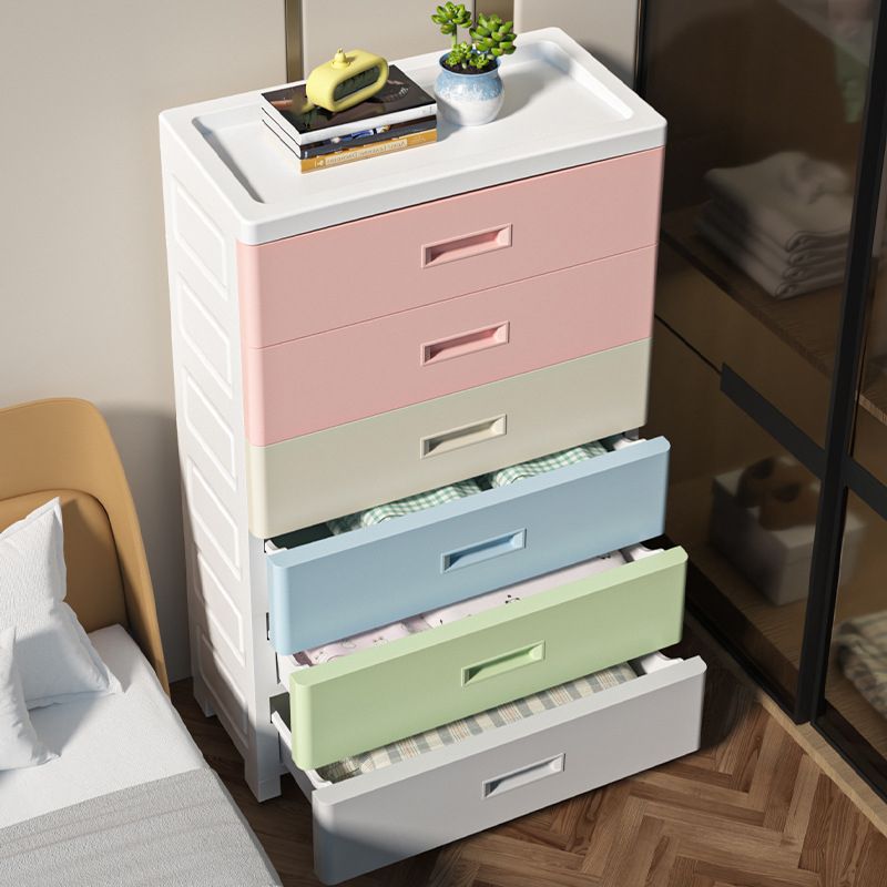 Plastic Chest Kids Nightstand Modern Nursery Dresser , 11.7-inch Width